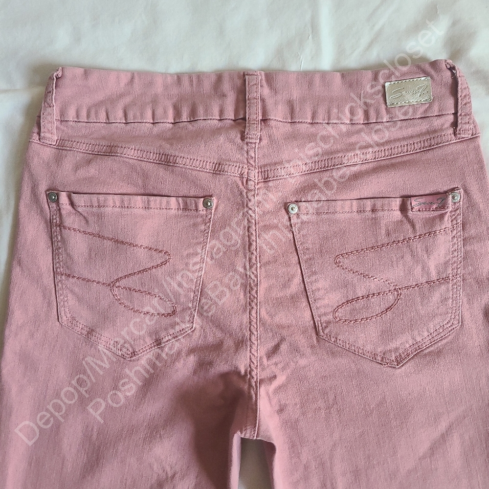 VGUC Seven7 Light Pastel Pink Tummyless High Rise Skinny Denim Jeans Pants, 6